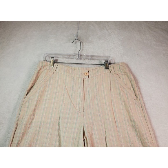 Woolrich Seersucker‎ Shorts Womens Size 16 Multi Railroad Stripes Slash Pockets - Picture 4 of 9